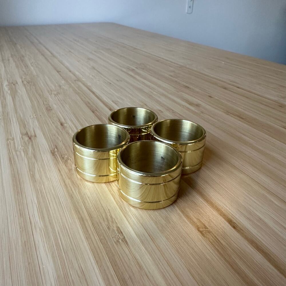 Vintage Baldwin Solid Brass Napkin Rings (Set of 4)
